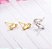 Brinco Infantil Pedra Zirconia Dourado Prata 2 Furo Alfinete - Imagem 5
