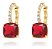 Brinco Festa Pedra Zirconia Dourado Verde Vermelho Rosa - Imagem 1