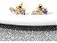 Brinco Ear Cuff Pedra Zirconia Dourado Infantil Pequeno Rosa - Imagem 4