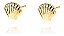 Brinco Concha Do Mar Moda Praia Dourado Folheado A Ouro 18k - Imagem 1