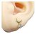 Brinco Infantil Pequeno Lua Flor Pedra Zirconia 2 Furo Folhe - Imagem 2