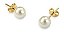 Brinco Perola Pequeno Infantil F. Ouro 18k 5 Mm C Garantia - Imagem 1