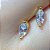 Brinco Pedra Zirconia Dourado 2 Furo Folheado Ouro Infantil - Imagem 2