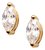 Brinco Pedra Zirconia Dourado 2 Furo Folheado Ouro Infantil - Imagem 1