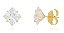 Brinco Pedra Zirconia Quadrado F Ouro 18k Dourado 6 Mm - Imagem 1