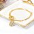 Pulseira Bracelete Dourada Cadeado Pedra Zircônia Grossa - Imagem 1