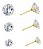 Trio De Brinco Pedra Zirconia Ponto De Luz 3 Pares 4 5 6 Mm - Imagem 1