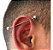 Kit 5 Piercing Transversal Cartilagem Aço Cirúrgico 38 Mm - Imagem 3