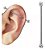 Kit 5 Piercing Transversal Cartilagem Aço Cirúrgico 38 Mm - Imagem 4