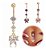 Piercing De Umbigo Pendurado Prata Borboleta Zirconia Aço - Imagem 6
