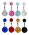 Piercing De Umbigo Prata Strass Branco Duplo Aço Barato - Imagem 6