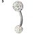 Piercing De Umbigo Prata Strass Branco Duplo Aço Barato - Imagem 11