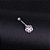Piercing De Umbigo Prata Flor Zirconia Pequeno Aço 316 - Imagem 3