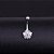 Piercing De Umbigo Prata Flor Zirconia Pequeno Aço 316 - Imagem 5