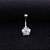 Piercing De Umbigo Prata Flor Zirconia Pequeno Aço 316 - Imagem 2
