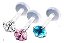 Piercing Tragus Labret Pt De Luz Aço Bioplast Zirconia 3 Mm - Imagem 1