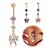 Piercing De Umbigo Pendurado Dourado Borboleta Zirconia Aço - Imagem 1