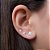 Trio Brinco Pedra Zirconia Quadrado Prata 925 3 4 5 Mm - Imagem 4