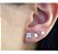 Trio Brinco Pedra Zirconia Quadrado Prata 925 3 4 5 Mm - Imagem 3