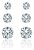 Trio Brinco Pedra Zirconia Ponto De Luz 3 4 5 Mm Prata 925 - Imagem 5