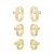 Brinco Trio Argola Cruz Pedra Zirconia Folheado Ouro Dourado - Imagem 1