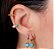 Piercing Argola Orelha Falso Fake Dourado Barato Bolinhas - Imagem 5
