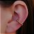 Piercing Argola Orelha Falso Fake Dourado Barato Bolinhas - Imagem 2