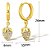 Brinco Argola Pingente Morango Pedra Zirconia Banha Ouro 18k - Imagem 2