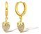 Brinco Argola Pingente Morango Pedra Zirconia Banha Ouro 18k - Imagem 1
