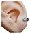 Brinco Argola Pedra Zirconia Prata Rodio Pequeno 6 Mm Largo - Imagem 5