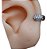 Brinco Argola Pedra Zirconia Prata Rodio Pequeno 6 Mm Largo - Imagem 4