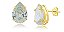 Brinco Daminha Dama Pedra Zirconia Dourado Gota F. Ouro 8mm - Imagem 3