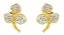 Brinco Dourado Infantil Folheado Ouro Uva Strass 2 Furo Peq - Imagem 1