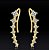 Brinco Ear Cuff Noiva Pedra Zirconia Dourado Debutante Festa - Imagem 4
