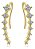 Brinco Ear Cuff Noiva Pedra Zirconia Dourado Debutante Festa - Imagem 1