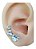 Brinco Ear Cuff Noiva Pedra Zirconia Coração Dourado Festa - Imagem 2