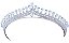 Coroa Tiara Porta Coque Noiva Strass E Zirconia Prata Luxo - Imagem 1
