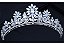 Coroa Tiara Porta Coque Noiva Strass E Zirconia Prata Luxo - Imagem 8