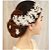Enfeite Arranjo Tiara Cabelo Noiva Perola Cristal Prata - Imagem 3