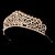 Coroa Tiara Noiva Dourada Prata Ou Rose Strass Debutante - Imagem 2