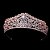 Coroa Tiara Noiva Dourada Prata Ou Rose Strass Debutante - Imagem 10