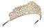 Coroa Tiara Noiva Dourada Prata Ou Rose Strass Debutante - Imagem 1