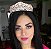 Coroa Tiara Noiva Dourada Prata Ou Rose Strass Debutante - Imagem 3