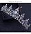Coroa Tiara Arranjo Cabelo Noiva  Zirconia Strass Prata Luxo - Imagem 1