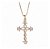 Colar Cruz Crucifixo Noiva Zirconia Dourada Folheadoa Ouro 18k Semi Joia Com Garantia - Imagem 1