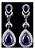 Brinco Noiva Pedra Zirconia Prata Azul Festa Luxo Debutante - Imagem 2