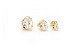 Trio Brinco Pedra Zirconia Gota F Ouro Dourado Folheado - Imagem 3