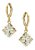 Trio Brinco Argola Pedra Zirconia Folheado Pingente Quadrado - Imagem 2