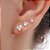 Trio Brinco Pedra Zirconia Coração F Ouro Dourado Folheado - Imagem 3