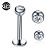 Piercing Tragus Titânio Flat Helix Labret Pedra Zirconia - Imagem 1